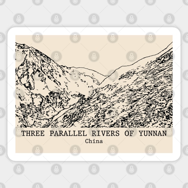 Three Parallel Rivers of Yunnan - China Sticker by Lakeric
